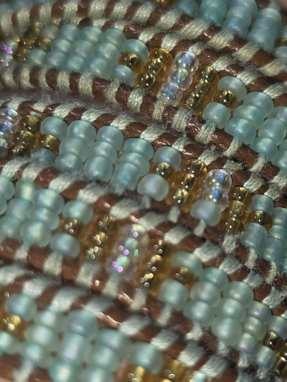 LULU  Dharma Wrap Turquoise Boho Bracelet Woven Vegan Leather Glass Beads